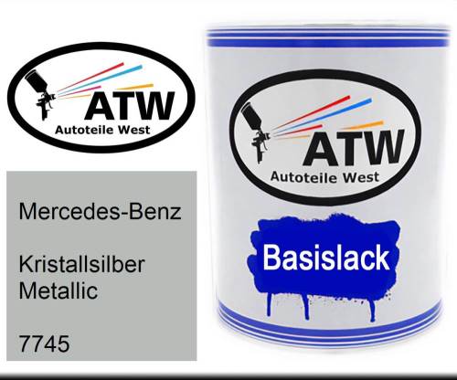 Mercedes-Benz, Kristallsilber Metallic, 7745: 1L Lackdose, von ATW Autoteile West.